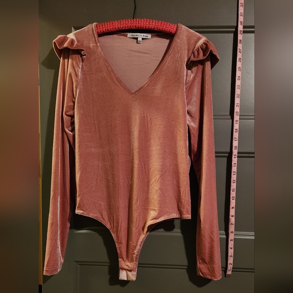 Velvet pink leotard